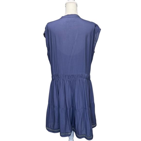 Lucky Brand Lace Inset Dress in Nightshadow Blue - Size Large - Picture 3 of 8
